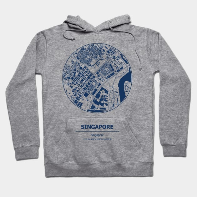 Singapore city map coordinates Hoodie by SerenityByAlex